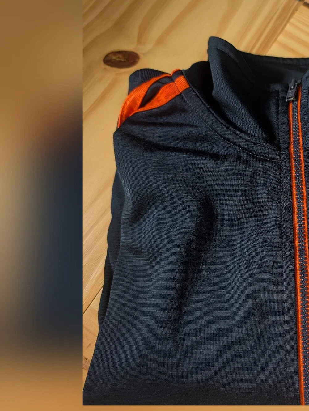 adidas Kids Navy & Orange Zip-Up Track Jacket